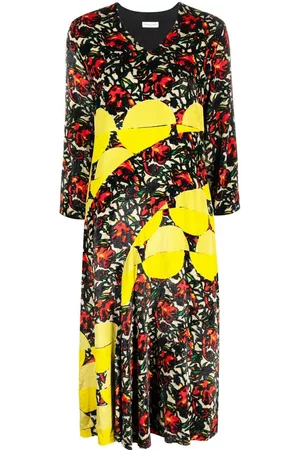 DRIES VAN NOTEN 2000s abstract-print midi dress