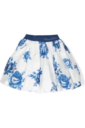 MONNALISA Floral-print cotton skirt