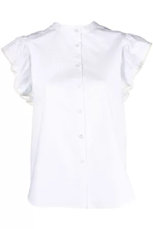Twin-Set Pearl-trim buttoned blouse