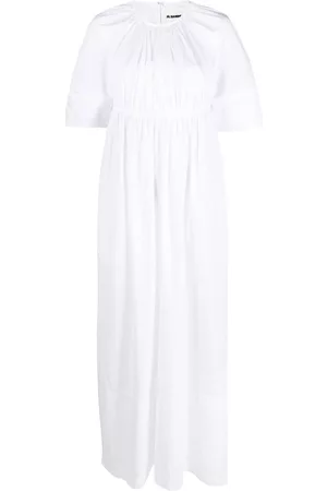Jil Sander Gathered short-sleeve maxi dress