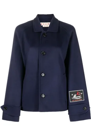 Marni Logo-patch single-breasted coat
