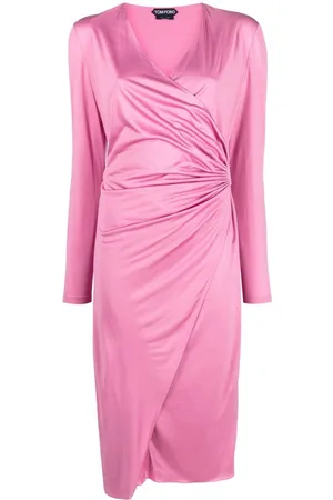 Tom Ford Ruched wrap midi dress