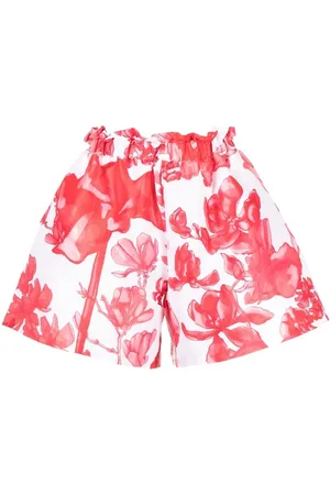 Kika Vargas Floral-print paperbag shorts