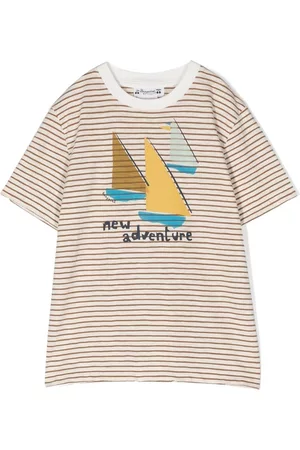 BONPOINT Stripe pattern short-sleeve T-shirt
