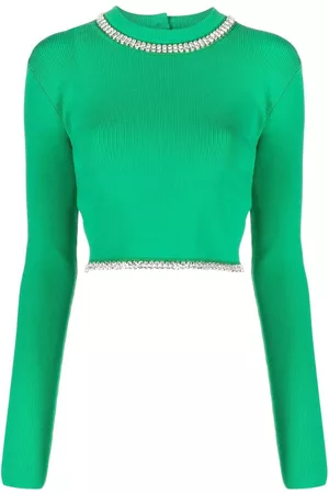 Paco rabanne Crystal-embellished knitted top