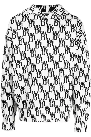 We11 Done Monogram knitted hoodie
