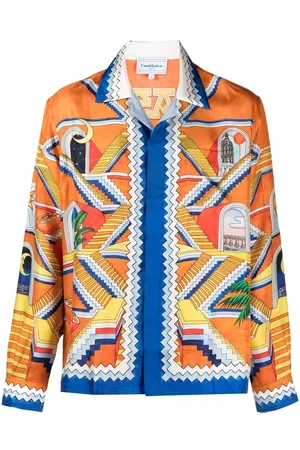 Casablanca Escalier Infinite print silk shirt
