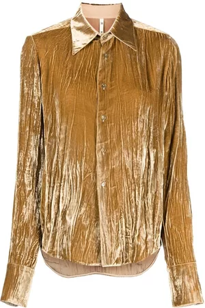 PETAR PETROV Crusched velvet crinckle-finish shirt