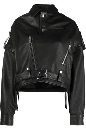 Manokhi Detachable-sleeve leather jacket
