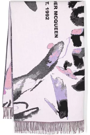 Alexander McQueen Abstract pattern logo-print scarf