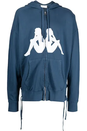 Faith Connexion Men Sweatshirts - Lace-up detail zipped hoodie