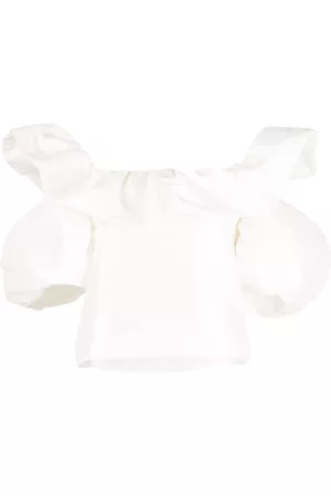 Kika Vargas Ruffled shoulder cut-out top