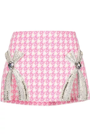 AREA Crystal-embellished bow detail miniskirt