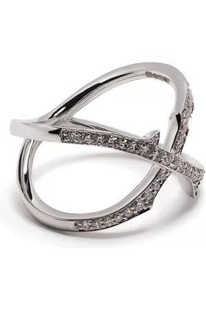 STEPHEN WEBSTER 18kt white gold Stem Crossover diamond ring