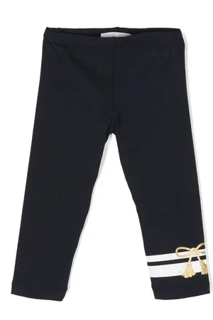 Monnalisa Girls Leggings - Bow-print stretch legging