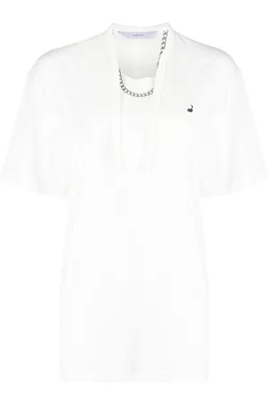 pushBUTTON Necklace-print oversized T-shirt