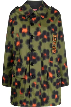 Kenzo Floral-print short raincoat
