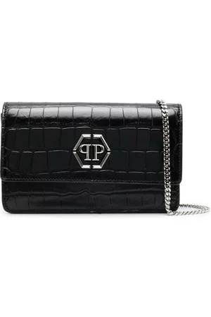 Philipp Plein Superheroin crocodile-embossed clutch bag
