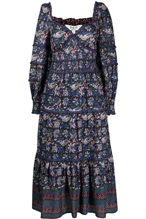 SEA Noah long-sleeve smocked dress
