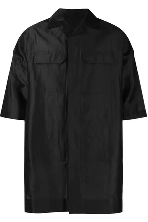 Rick Owens Shimmer-finish short-sleeved shirt