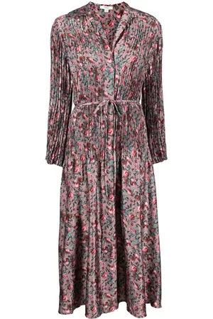 Vince Berry Blooms pleated shirt dress