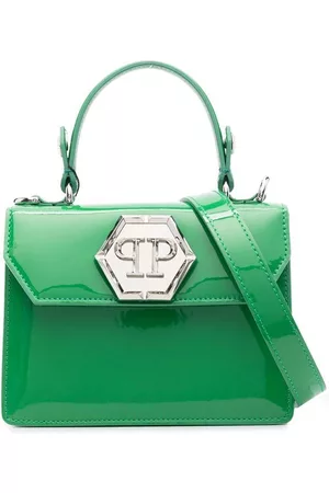 Philipp Plein Logo-plaque patent-leather handbag