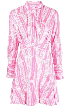 Patou Printed tie-waisted shirt dress