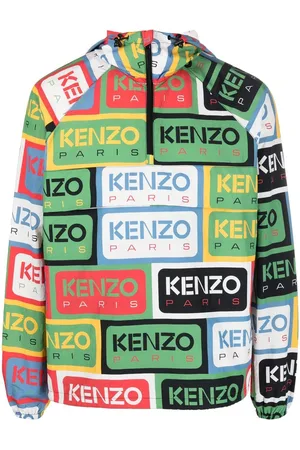 Kenzo: Blue Down Monogram Sport Jacket
