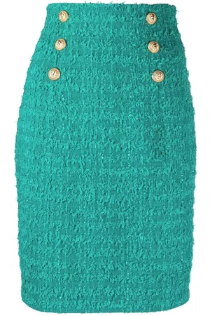 Balmain Tweed double-breasted pencil skirt
