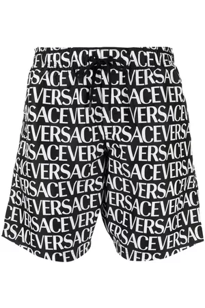 VERSACE Logo-print swim shorts