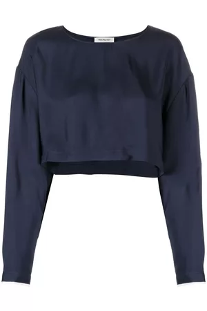 There Was One Long-sleeved cropped blouse