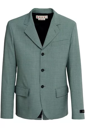 Marni Grid-check single-breasted blazer