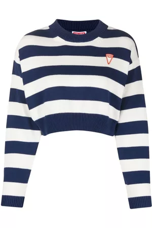 Kenzo Logo-embroidered striped cropped jumper