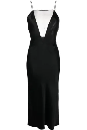 Stella McCartney Sheer-panel open-back midi dress