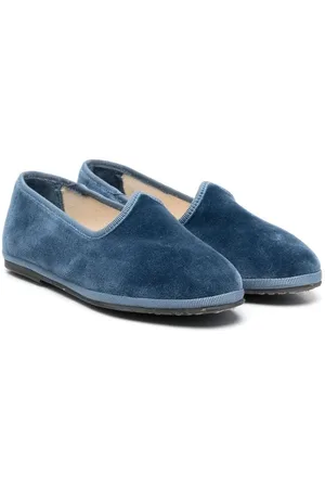 Il gufo Girls Slippers - Rib-trimmed velvet slippers