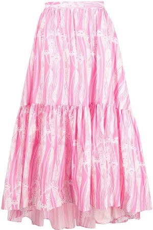 Patou Abstract-print midi skirt
