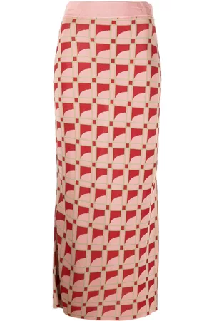 Paula Long jacquard pencil skirt