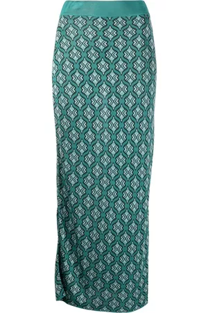 Paula Long jacquard pencil skirt