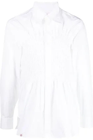 Charles Jeffrey Loverboy Smocking stitch long-sleeve shirt