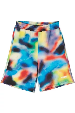Msgm Ruffle-detail logo-embroidered shorts