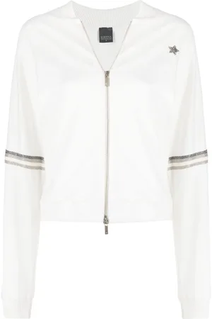 LORENA ANTONIAZZI Side-stripe zip-up track jacket