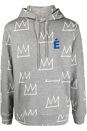 Etudes Crown-print logo-patch hoodie