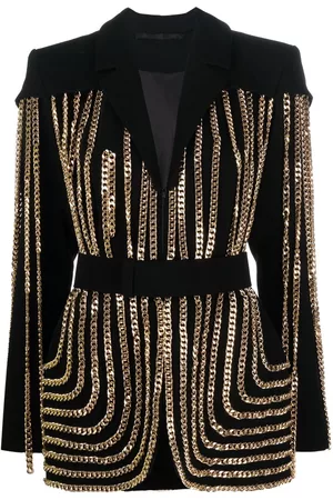 JEAN-LOUIS SABAJI Chain-detail single-breasted blazer