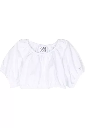 DOUUOD KIDS Off-shoulder cropped blouse