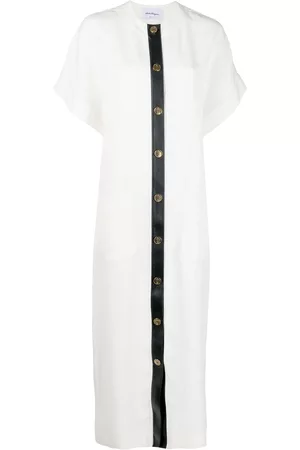 Salvatore Ferragamo Short-sleeved buttoned maxi dress
