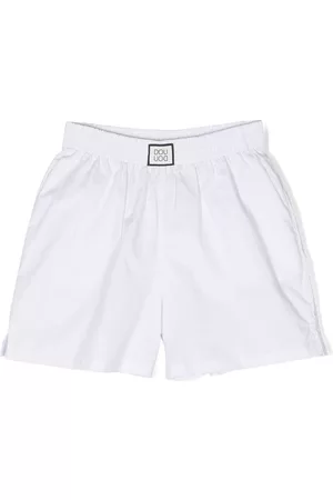 DOUUOD KIDS Logo-patch cotton shorts