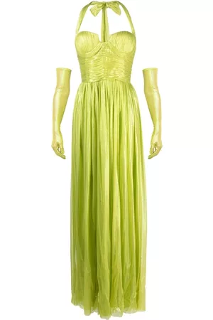 JEAN-LOUIS SABAJI Ruched-detail halterneck maxi dress