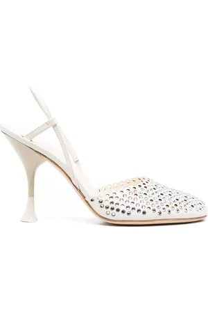 3Juin 110mm rhinestone leather pumps