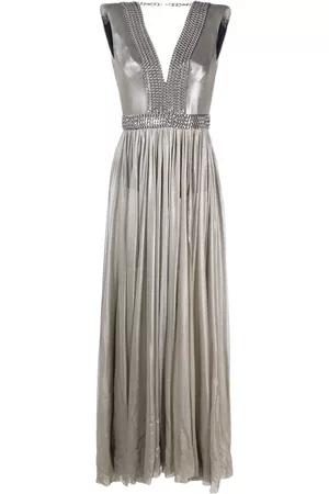 JEAN-LOUIS SABAJI Pleated tulle maxi dress