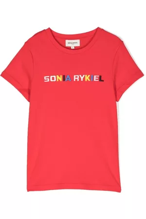 Sonia Rykiel Enfant Logo-print cut-out T-shirt